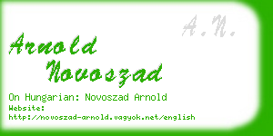 arnold novoszad business card